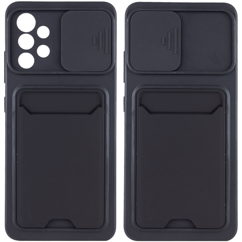 

TPU+PC чохол Card Holder для Samsung Galaxy A72 4G (Чорний)