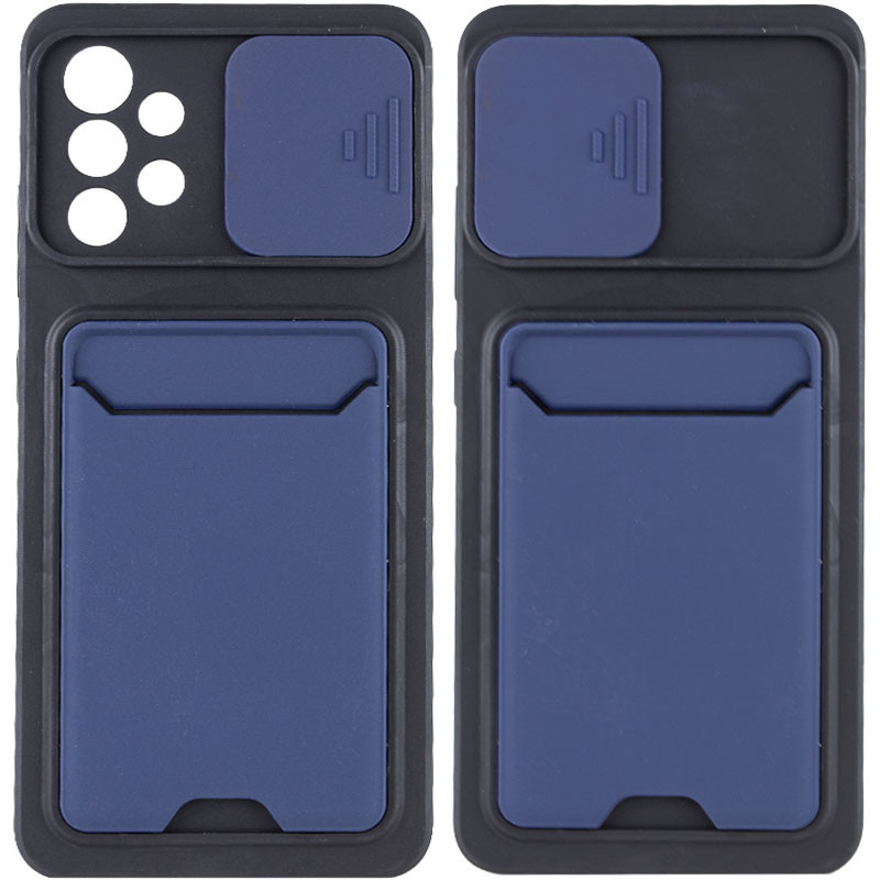 

TPU+PC чохол Card Holder для Samsung Galaxy A72 4G (Синій)