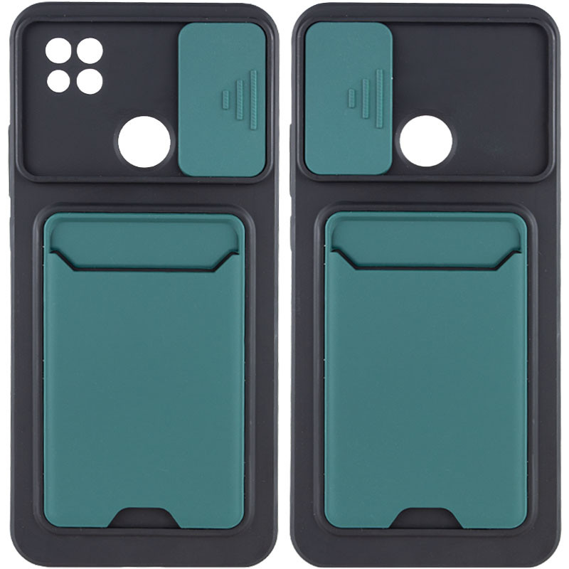 

TPU+PC чохол Card Holder для Xiaomi Redmi 9C (Зелений)