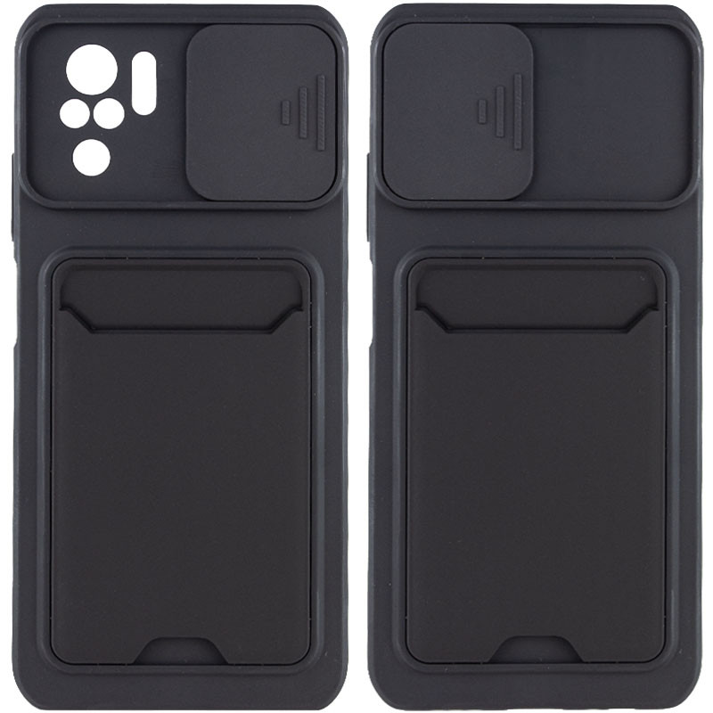 

TPU+PC чохол Card Holder для Xiaomi Redmi Note 10s (Чорний)