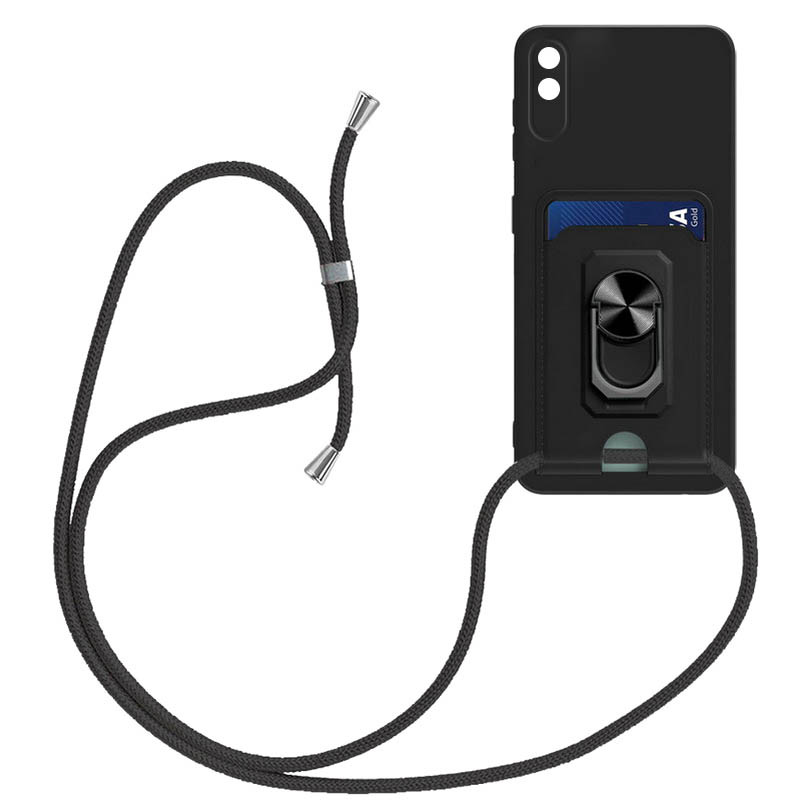 

TPU+PC чохол CardRing для Xiaomi Redmi 9A (Чорний)