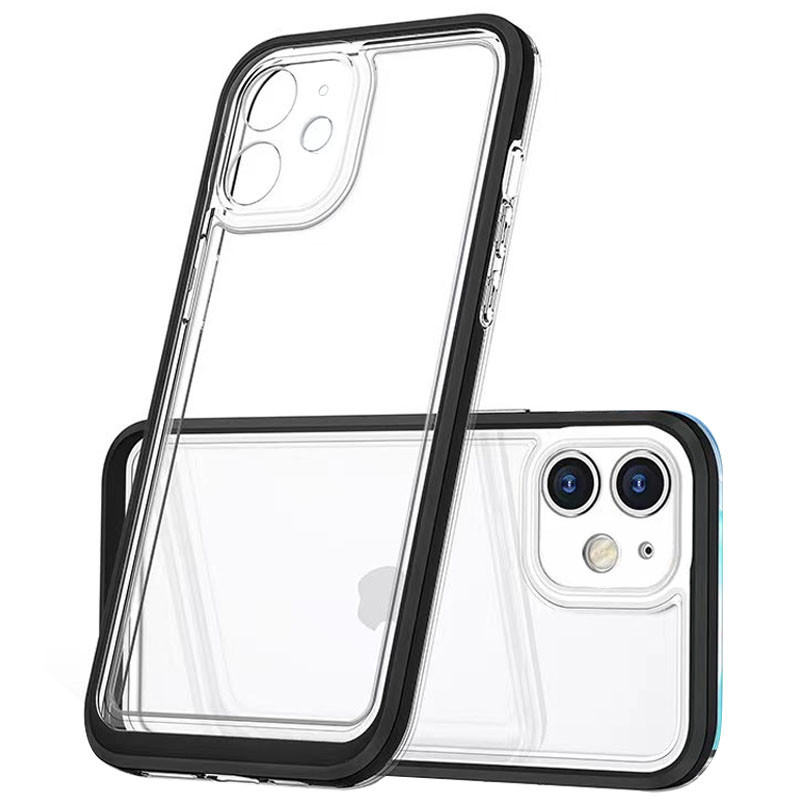 

TPU+PC чохол Clear 360 для Apple iPhone 12 (6.1'') (Чорний)