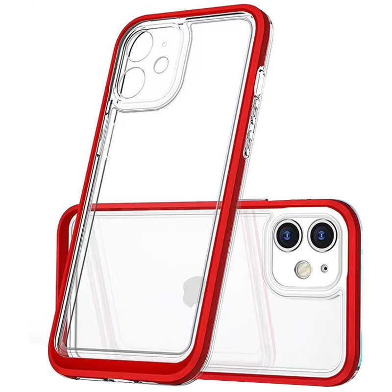 

TPU+PC чехол Clear 360 для Apple iPhone 12 (6.1") Красный (202271)