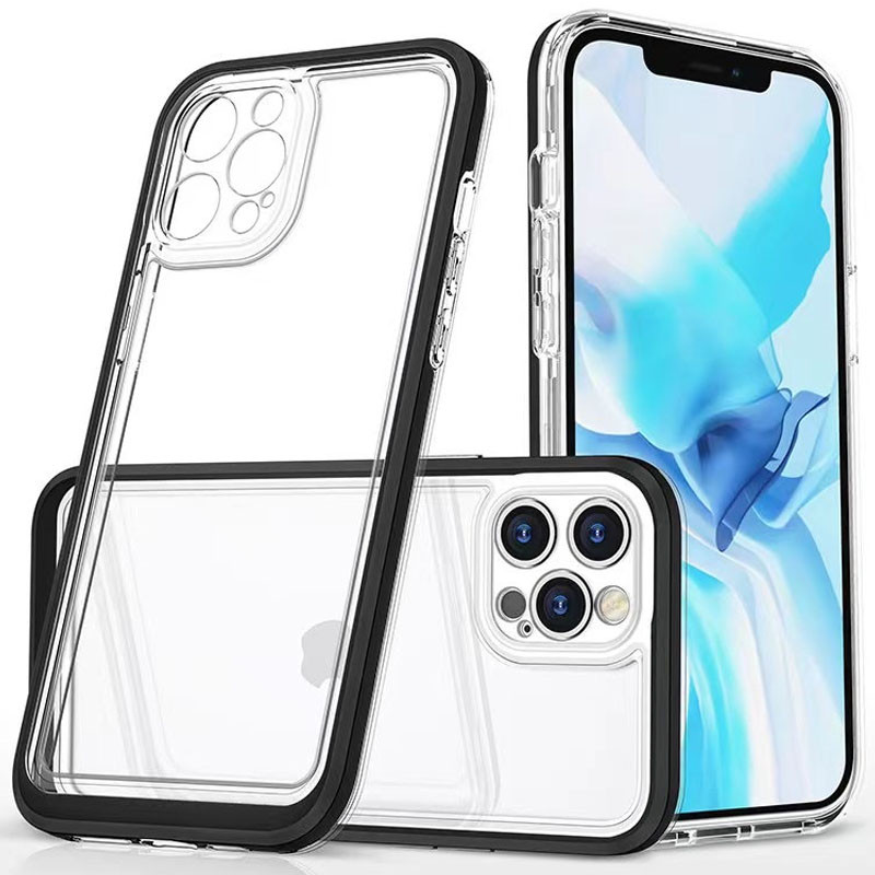 

TPU+PC чехол Clear 360 для Apple iPhone 12 Pro Max (6.7") Черный (202280)