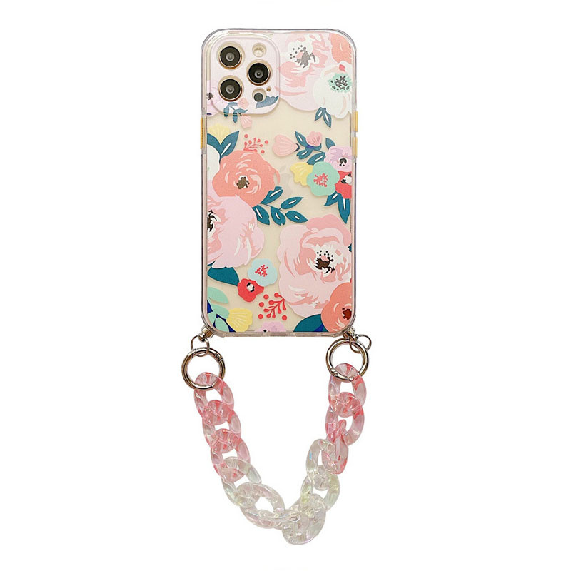 

TPU+PC чохол Colorific з підвісним ланцюгом для Apple iPhone 12 Pro Max (Bloom)