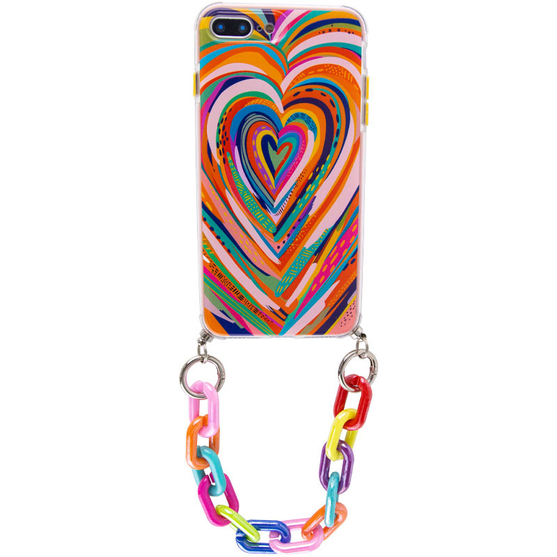 

TPU+PC чехол Colorific с подвесной цепью для Apple iPhone 7 plus / 8 plus (5.5") Hearts (192139)