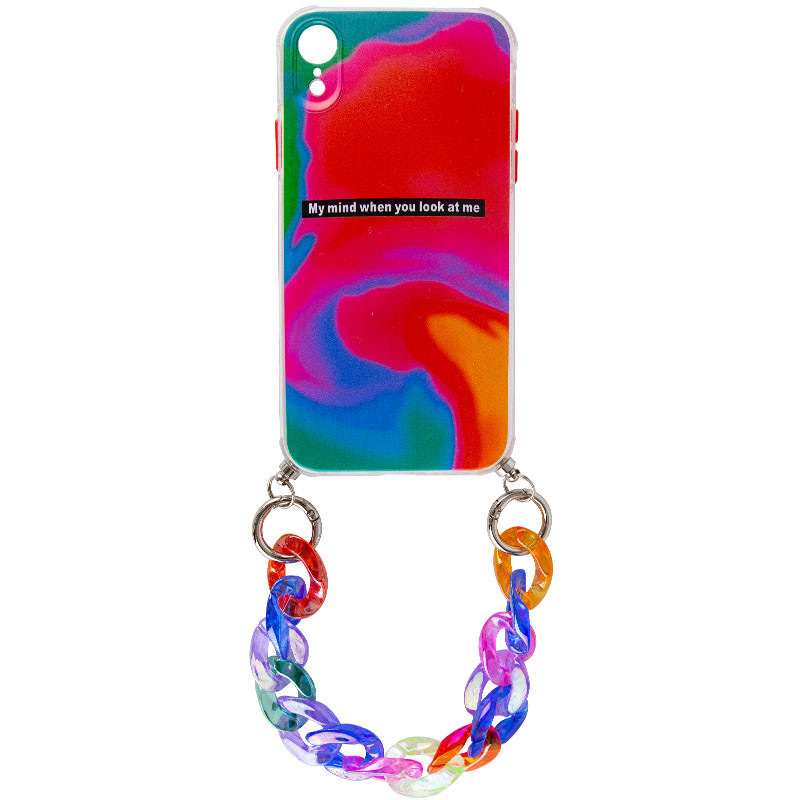 

TPU+PC чохол Colorific з підвісним ланцюгом для Apple iPhone XR (6.1") (Blur)