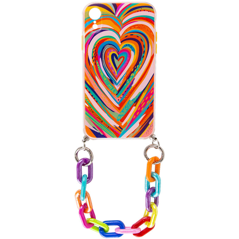 

TPU+PC чехол Colorific с подвесной цепью для Apple iPhone XR (6.1") Hearts (192175)