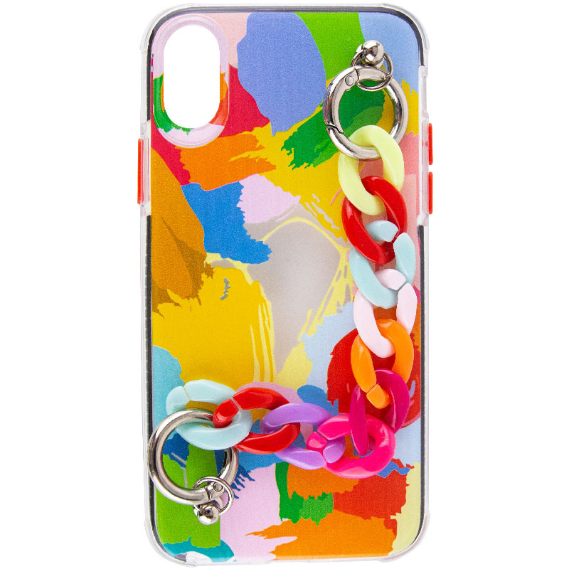 

TPU+PC чехол Colorspot с ремешком-цепью для Apple iPhone X / XS (5.8") Brush (192271)