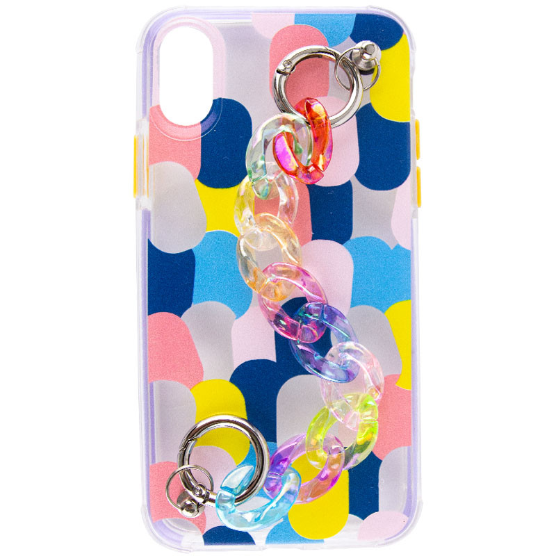 

TPU+PC чохол Colorspot з ремінцем-ланцюгом для Apple iPhone X (5.8") (Dots)