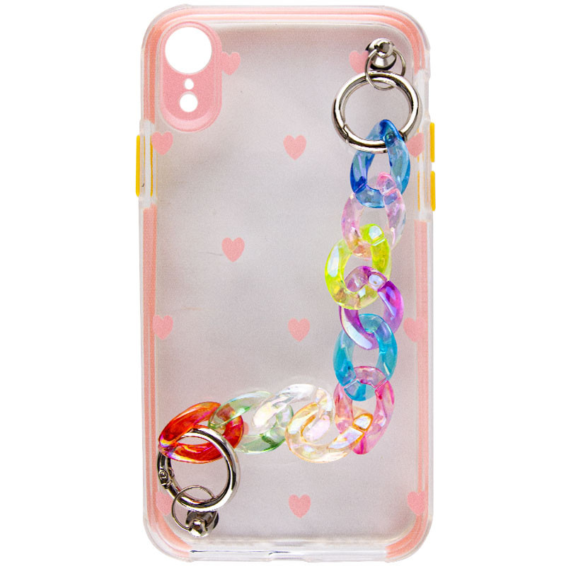 

TPU+PC чохол Colorspot з ремінцем-ланцюгом для Apple iPhone XR (6.1") (Pink hearts)