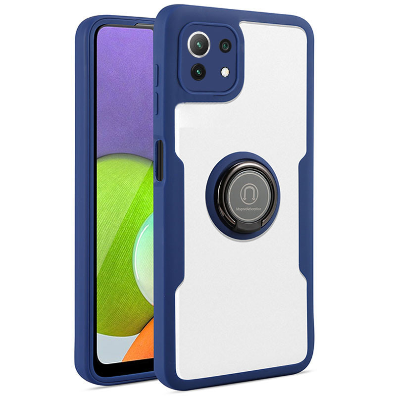 

TPU+PC чохол Crystal Ring 360 для Xiaomi Mi 11 Lite (Синій)