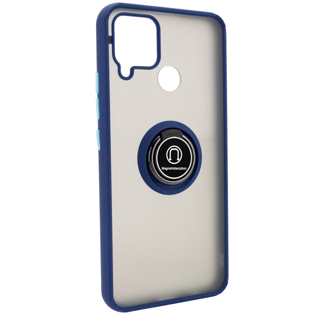 

TPU+PC чехол Deen ColorEdgingRing for Magnet для Realme C15 / C12 Синий (147817)