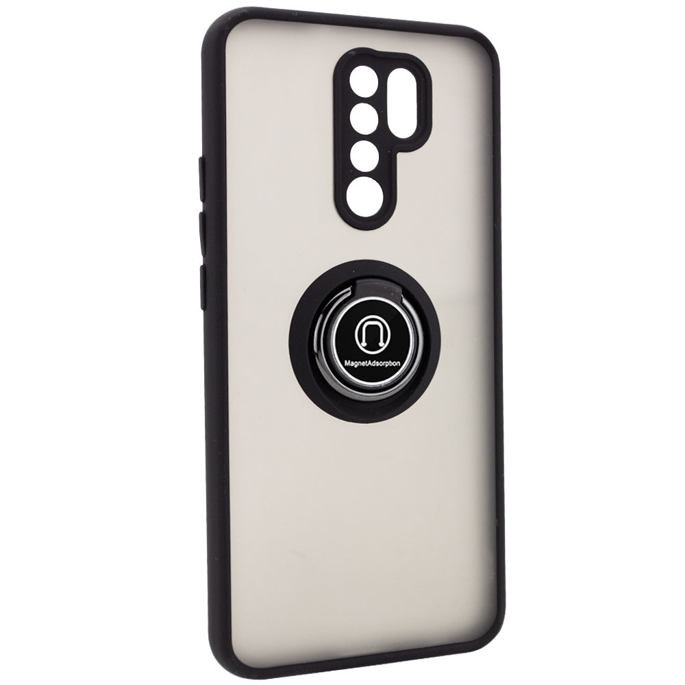 

TPU+PC чехол Deen ColorEdgingRing for Magnet для Xiaomi Redmi 9 Черный (146895)