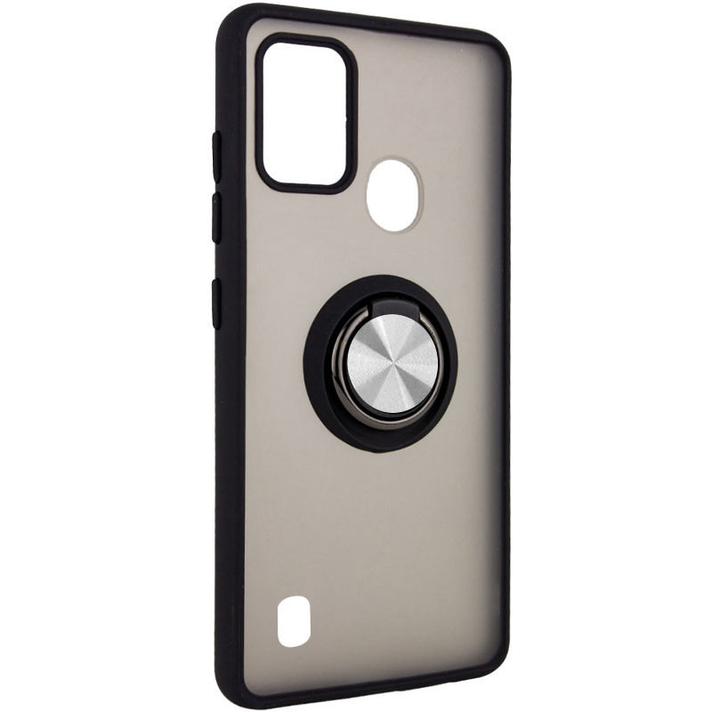 

TPU+PC чехол Deen ColorEdgingRing for Magnet для ZTE Blade A51 Черный (207900)