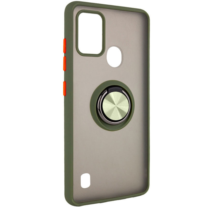 

TPU+PC чехол Deen ColorEdgingRing for Magnet для ZTE Blade A51 Оливковый (207898)