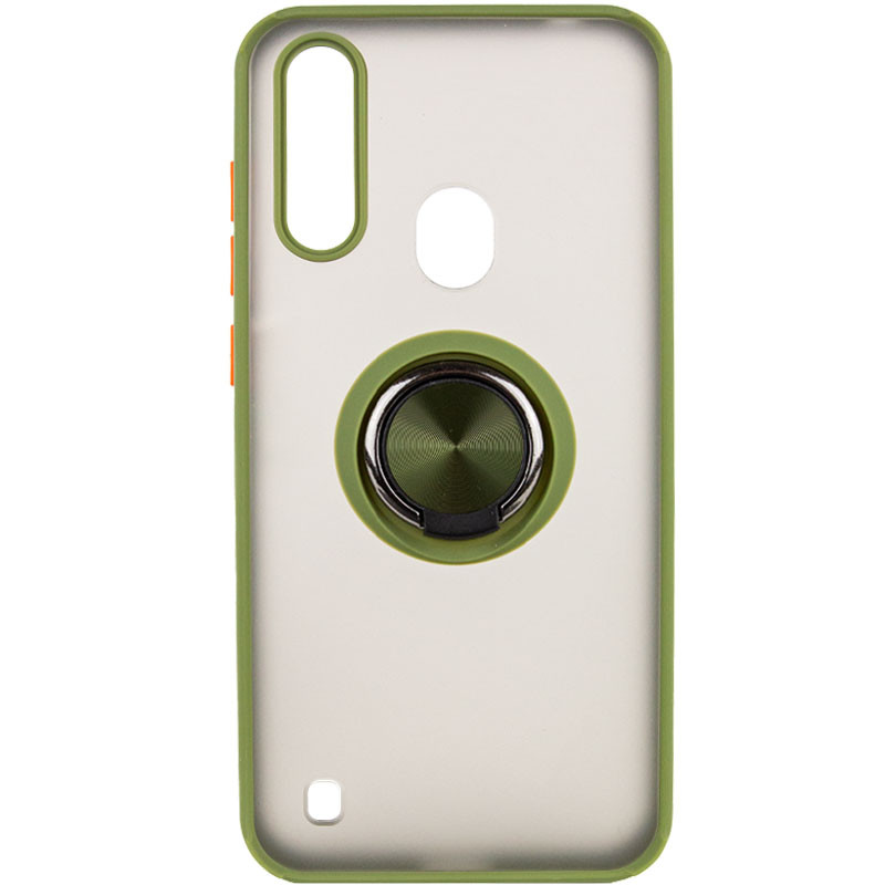 

TPU+PC чохол Deen ColorEdgingRing for Magnet для ZTE Blade A7 (2020) (Оливковий)