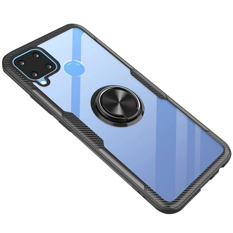 

TPU+PC чехол Deen CrystalRing for Magnet (opp) для Realme C11 Бесцветный / Черный (150757)