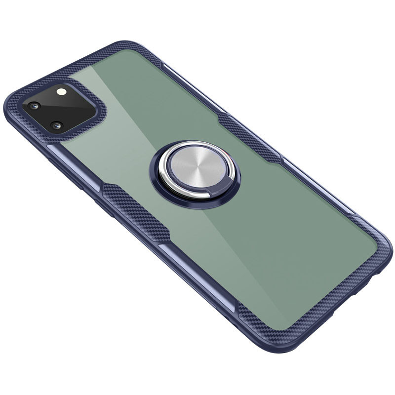 

TPU+PC чехол Deen CrystalRing for Magnet (opp) для Realme C11 Бесцветный / Темно-синий (150756)