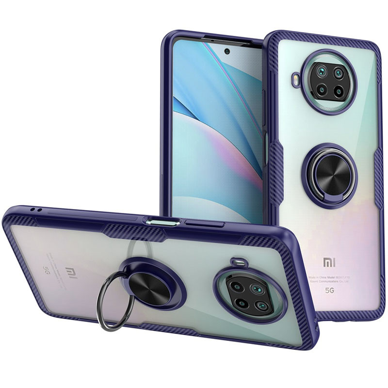 

TPU+PC чехол Deen CrystalRing for Magnet (opp) для Xiaomi Mi 10i 5G Бесцветный / Синий (161712)