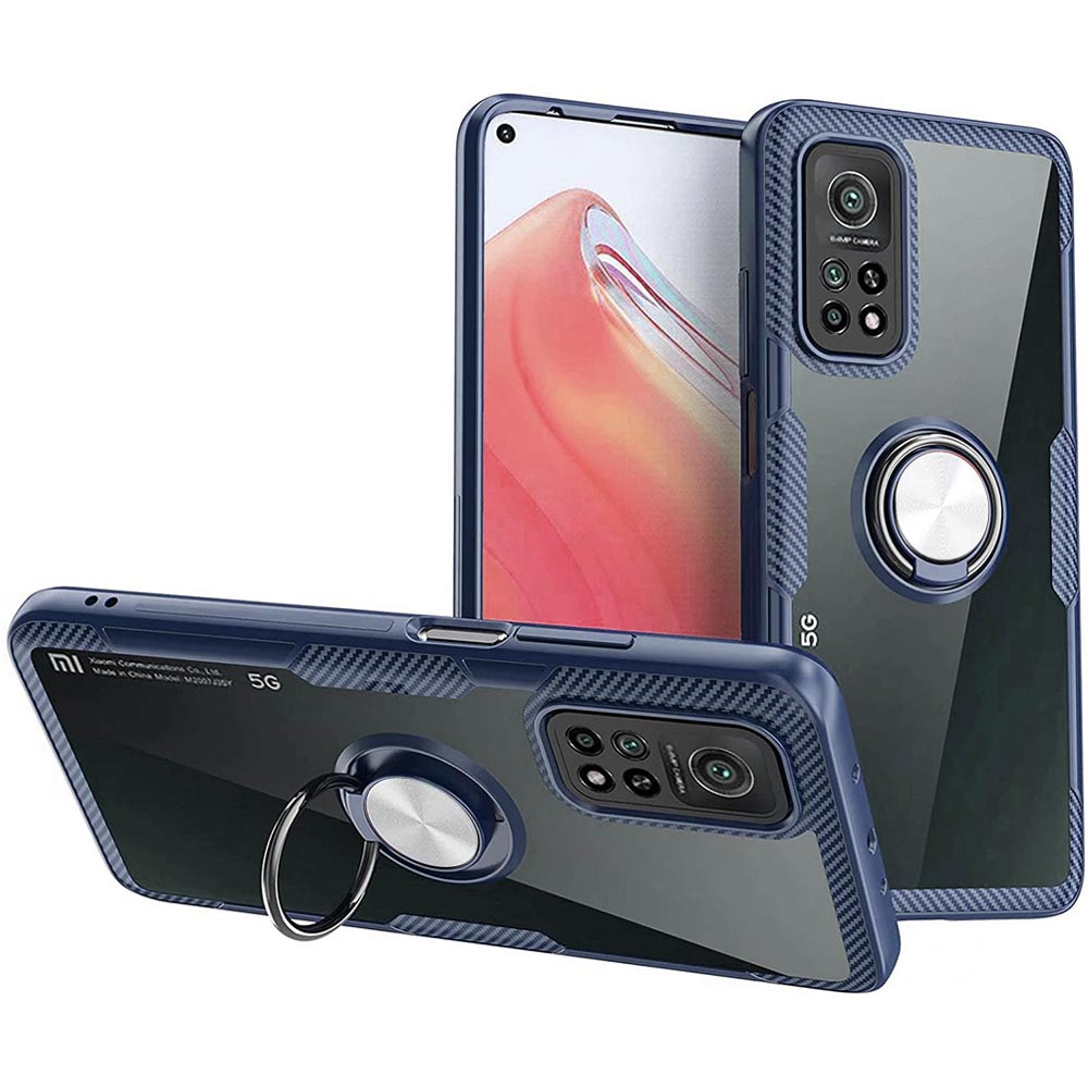 

TPU+PC чехол Deen CrystalRing for Magnet (opp) для Xiaomi Mi 10T Pro Бесцветный / Темно-синий (162567)