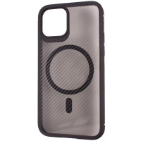 TPU+PC чехол iPaky Carbone Clear case with MagSafe для Apple iPhone 13 (6.1")