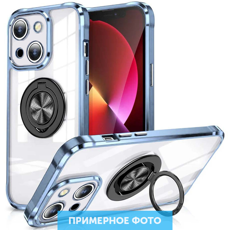 

TPU+PC чехол Kickstand Color для Apple iPhone 13 (6.1") Синий / Черный (246874)