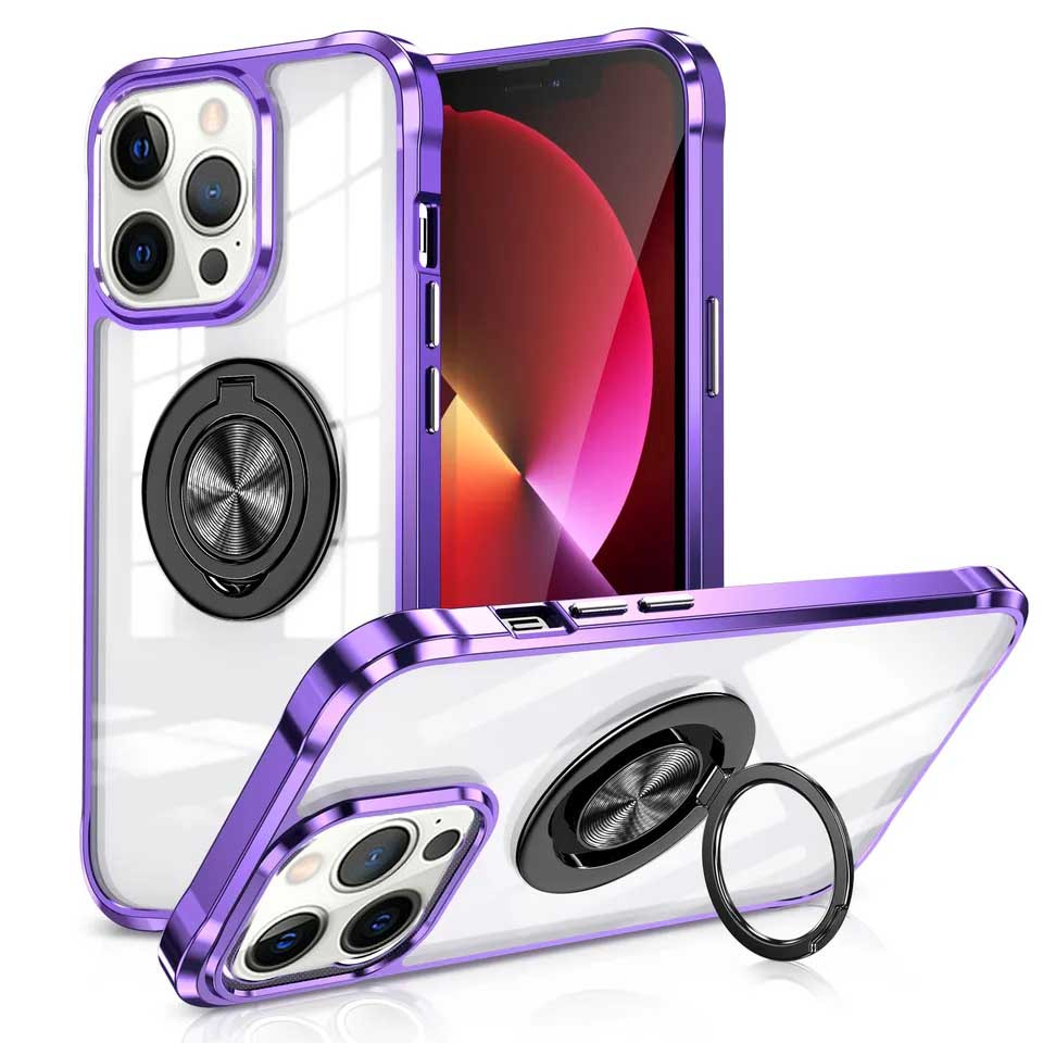 

TPU+PC чехол Kickstand Color для Apple iPhone 14 Pro Max (6.7") Сиреневый / Черный (246887)