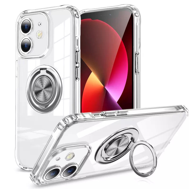 

TPU+PC чохол Kickstand для Apple iPhone 11 (6.1") (Срібний)