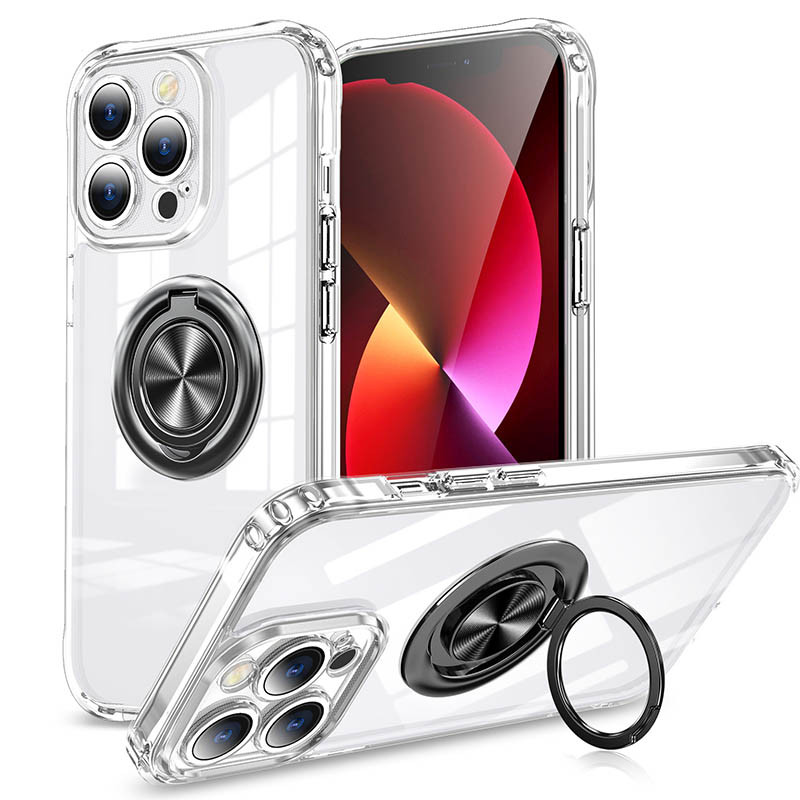 

TPU+PC чохол Kickstand для Apple iPhone 12 (Чорний)