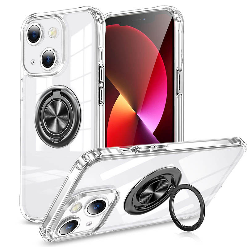 

TPU+PC чехол Kickstand для Apple iPhone 13 (6.1") Черный (223948)