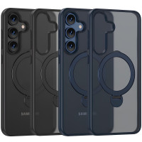 TPU+PC чехол MagSafe Colorful HQ Ring для Samsung Galaxy S25+
