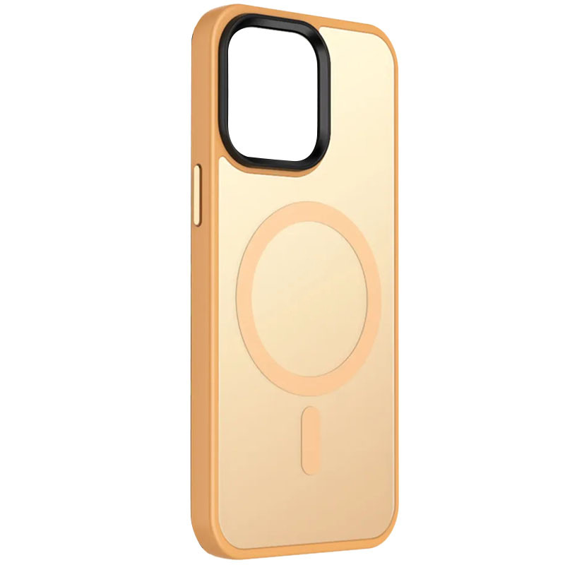 

TPU+PC чехол Metal Buttons with MagSafe Colorful для Apple iPhone 14 (6.1") Персиковый (253292)
