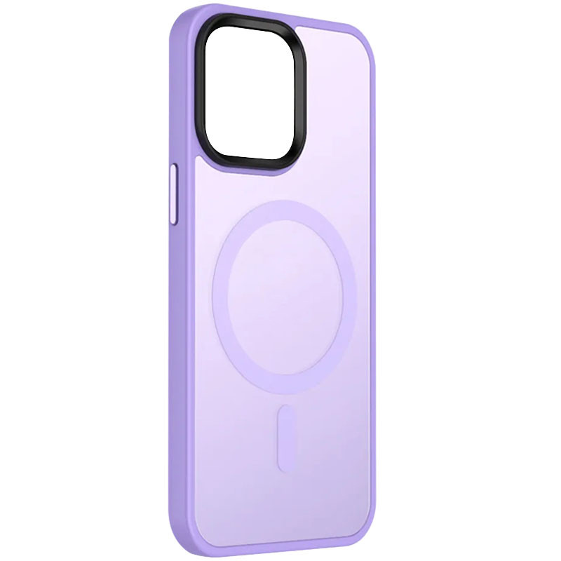 

TPU+PC чехол Metal Buttons with MagSafe Colorful для Apple iPhone 14 (6.1") Сиреневый (253294)