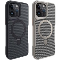 TPU+PC чехол Metal Buttons with MagSafe Carbon Ring для Apple iPhone 15 Pro Max (6.7")