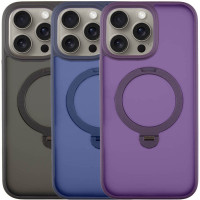 TPU+PC чехол Metal Buttons with MagSafe Colorful HQ Ring для Apple iPhone 14 Pro (6.1")