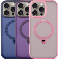 TPU+PC чехол Metal Buttons with MagSafe Colorful HQ Ring для Apple iPhone 16 Pro (6.3")