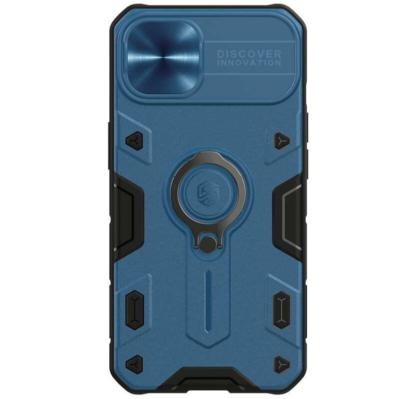 

TPU+PC чехол Nillkin CamShield Armor no logo (шторка на камеру) для Apple iPhone 13 / 14 (6.1") Синий (197651)