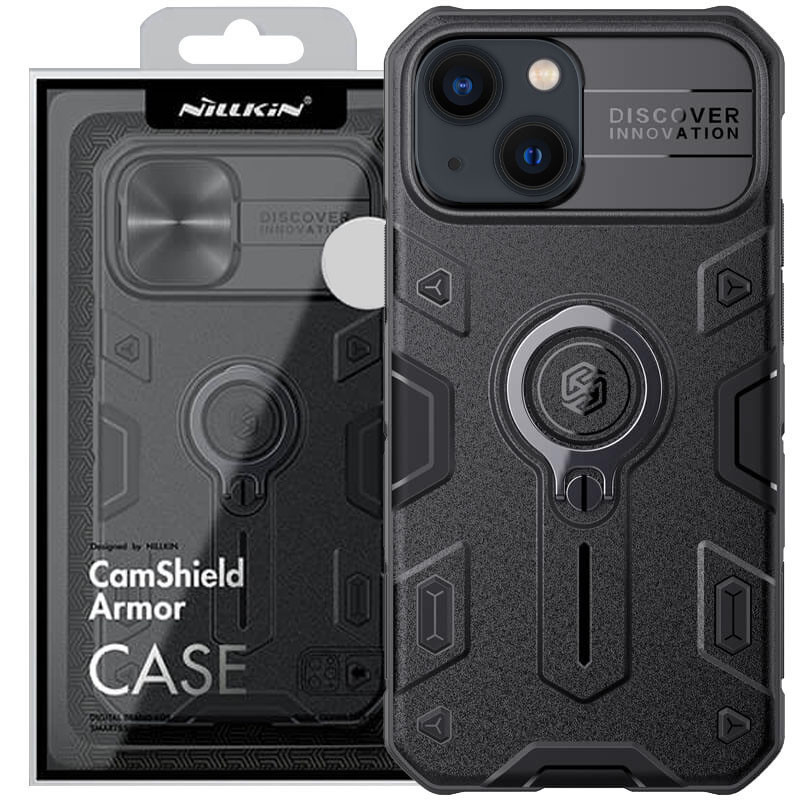 

TPU+PC чехол Nillkin CamShield Armor no logo (шторка на камеру) для Apple iPhone 14 (6.1") Черный (244674)