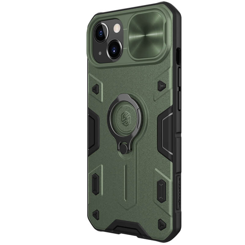 

TPU+PC чехол Nillkin CamShield Armor no logo (шторка на камеру) для Apple iPhone 14 (6.1") Зеленый (244672)