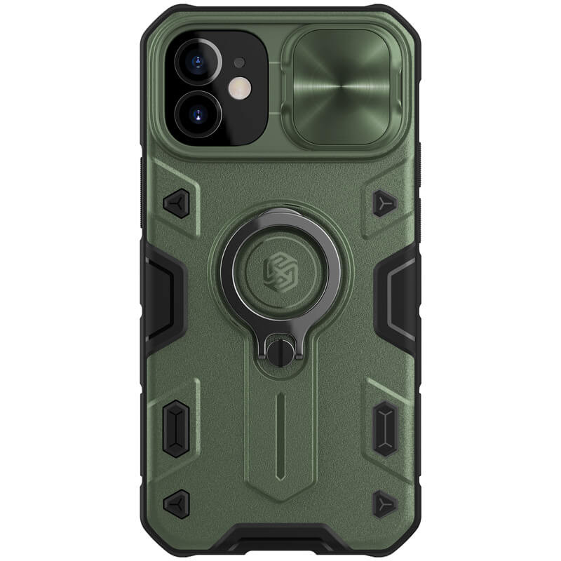

TPU+PC чехол Nillkin CamShield Armor no logo (шторка на камеру) для Apple iPhone 12 mini (5.4") Зеленый (158029)