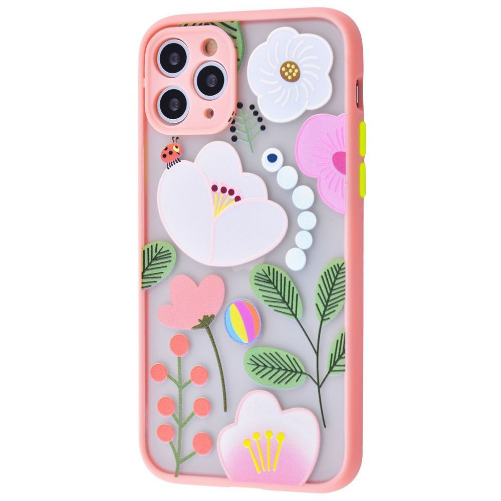 

TPU+PC чехол Picture Color Buttons для Apple iPhone 11 Pro (5.8") Розовый / Цветы (147373)