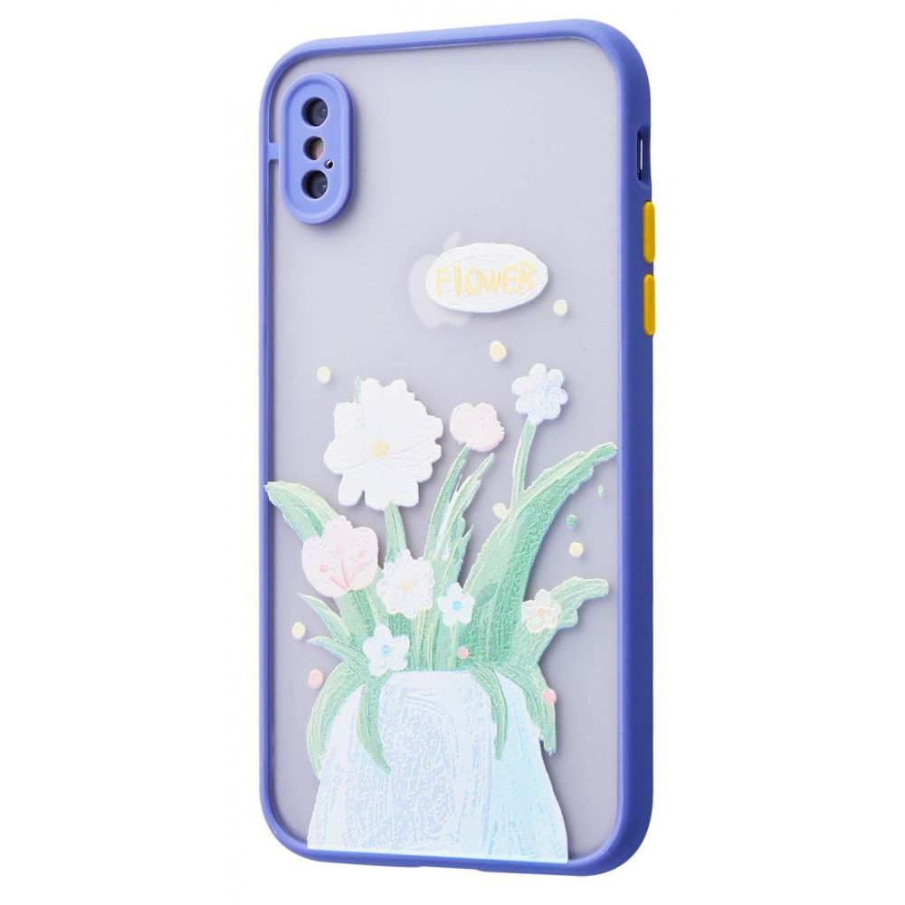 

TPU+PC чехол Picture Color Buttons для Apple iPhone X (5.8") Lavender Grey / Цветы (147394)