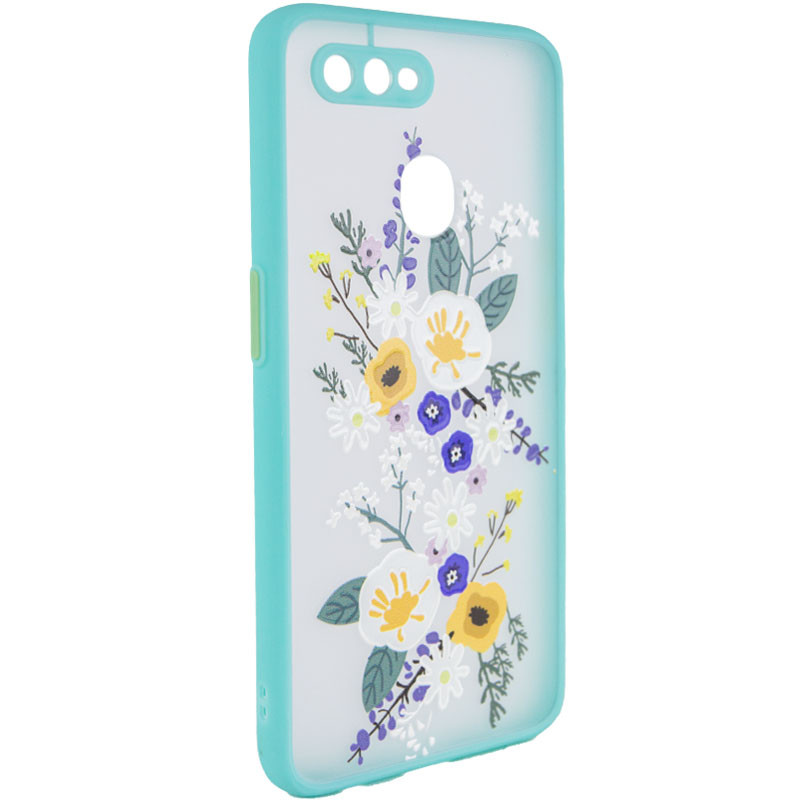 

TPU+PC чехол Picture Color Buttons full camera для Oppo A5s / Oppo A12 Бирюзовый / Цветы (183452)