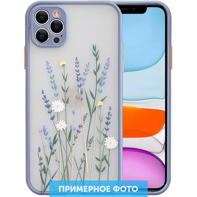 

TPU+PC чехол Picture Color Buttons full camera для Samsung Galaxy A12 Lavender Grey / Цветы (183419)