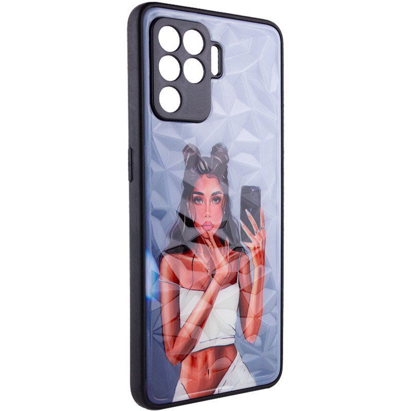 

TPU+PC чехол Prisma Ladies для Oppo Reno 5 Lite Black in White (245621)