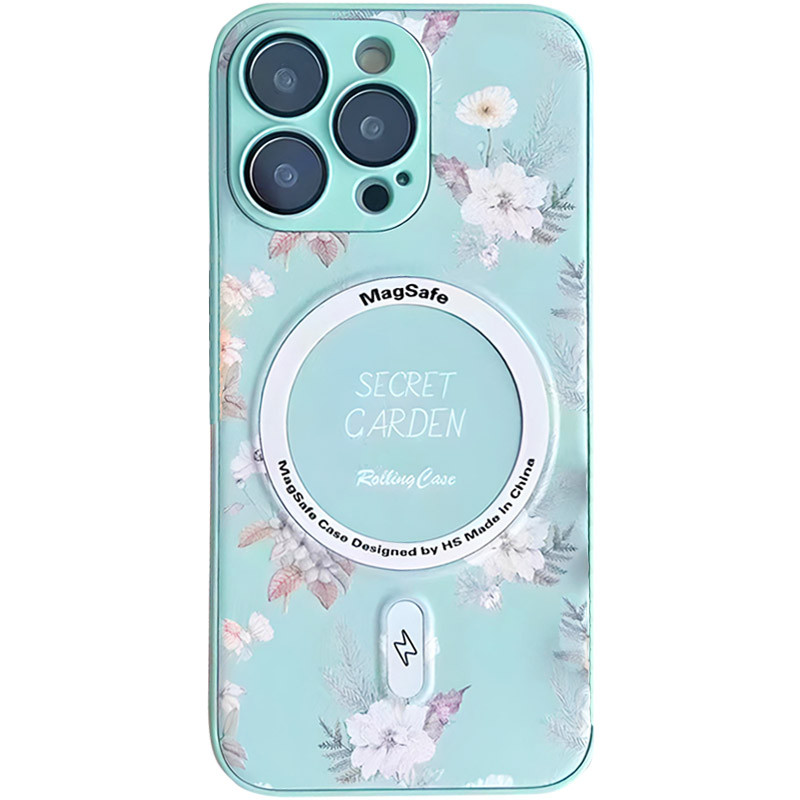 

TPU+PC чехол Secret Garden with MagSafe для Apple iPhone 15 Pro Max (6.7") Mint (267470)