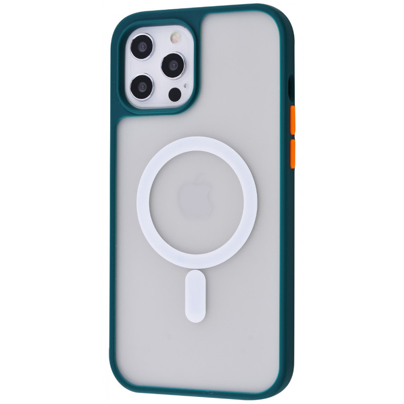

TPU+PC чохол Shadow Matte with Magnetic Safe для Apple iPhone 12 Pro Max (Зелений / Forest green)