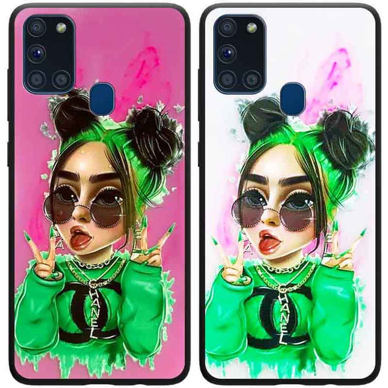 

TPU+PC чехол Ultra Violet для Samsung Galaxy A21s Billie Eilish (152437)