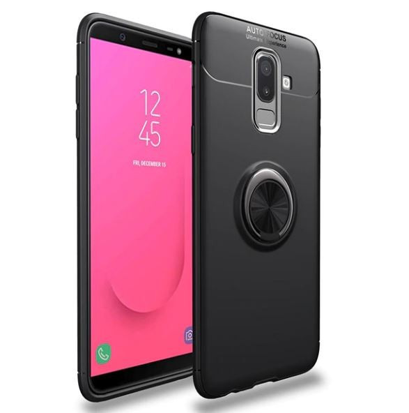 

TPU чехол Deen ColorRing под магнитный держатель для Samsung Galaxy J8 (2018) Черный / Черный (85030)